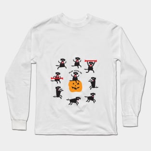 Black Labrador Dog Halloween Long Sleeve T-Shirt